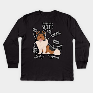 Sheltie Shetland Sheepdog Anatomy Kids Long Sleeve T-Shirt